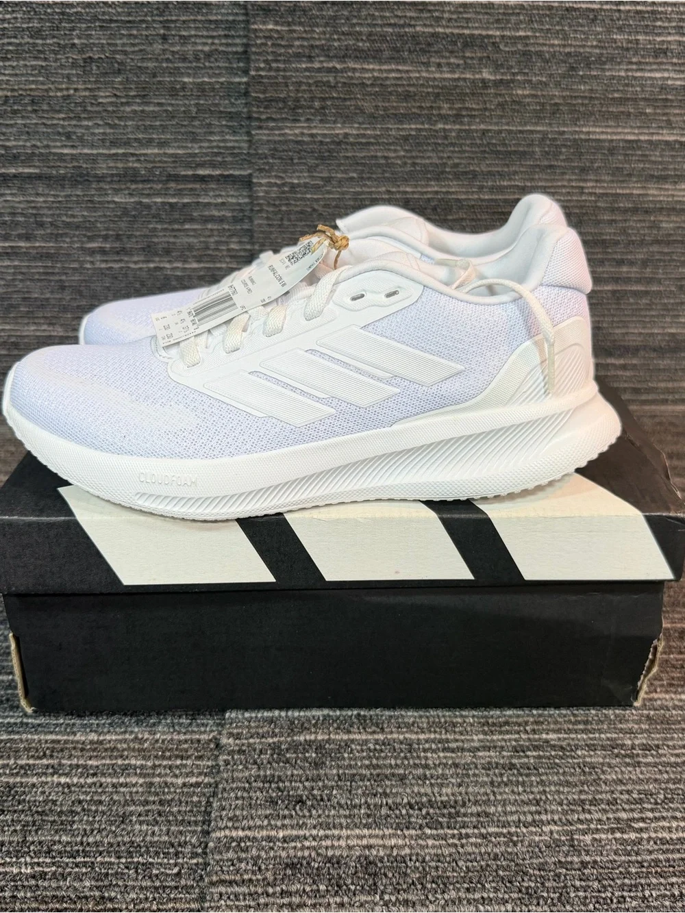 adidas Women's RunFalcon 5 All White Running Sneakers - Picture 2 of 7